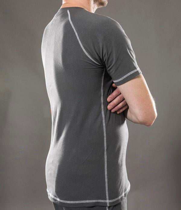 B-Light Devadara Organic Cotton Men&#39;s Yoga Shirt in Metal Grey